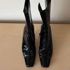 Bruno Magli Black Patent Heeled Boots